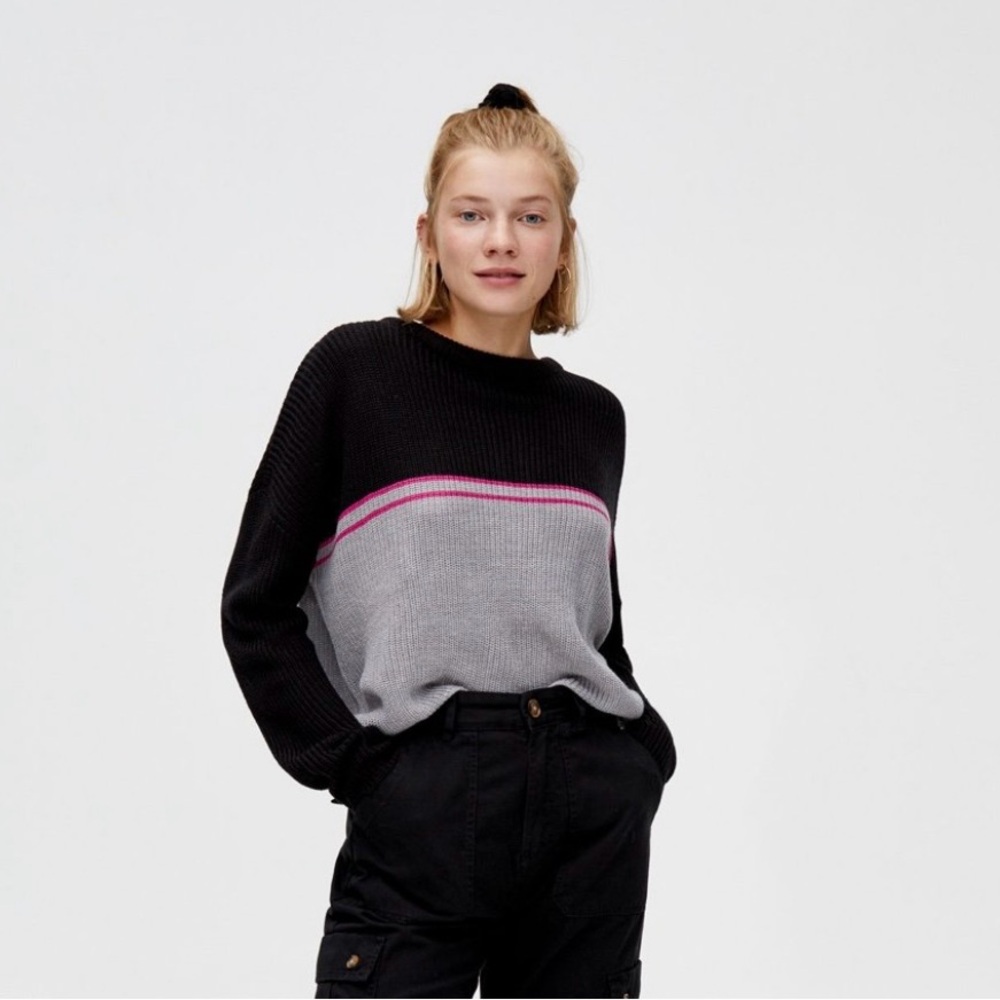 Pull & Bear Striped Knit Sweater Preppy Streetwear Academia Normcore Minimal